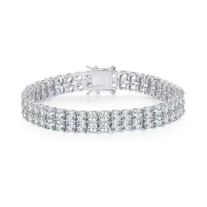 Luxury Tennis Bracelet with Full Zirconia, Single and Double Row Pave CZ Bracelet for Men and Women