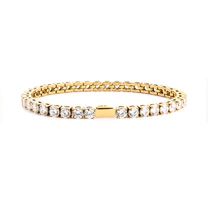 3-5MM Tennis Chain Hip-Hop Stainless Steel Zircon Bracelet