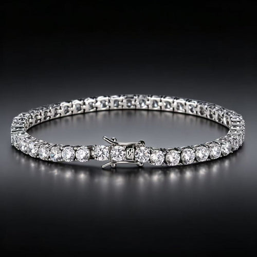Hot selling tennis bracelet, high sparkling white zircon bracelet, silver jewelry, high-end feel, light luxury jewelry accessories