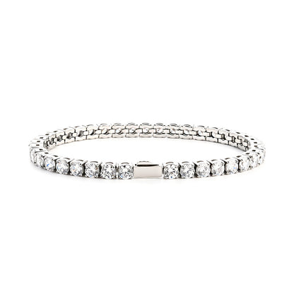 3-5MM Tennis Chain Hip-Hop Stainless Steel Zircon Bracelet