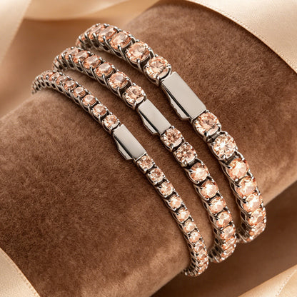 3-5MM Tennis Chain Hip-Hop Stainless Steel Zircon Bracelet