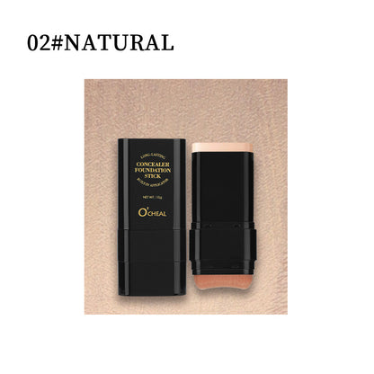 Oqianya Cream Foundation Concealer Long-Lasting Solid Foundation  Dual-Purpose Powder Puff Brush