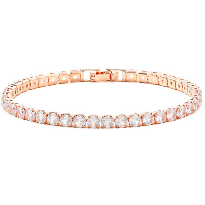 Hip Hop Tennis Zircon Chain Bracelet for Men and Women, Simple Fashion Jewelry