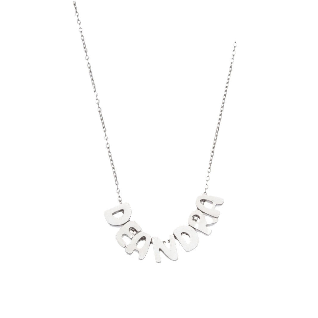 Name necklace DIY personalized design stainless steel English letter necklace