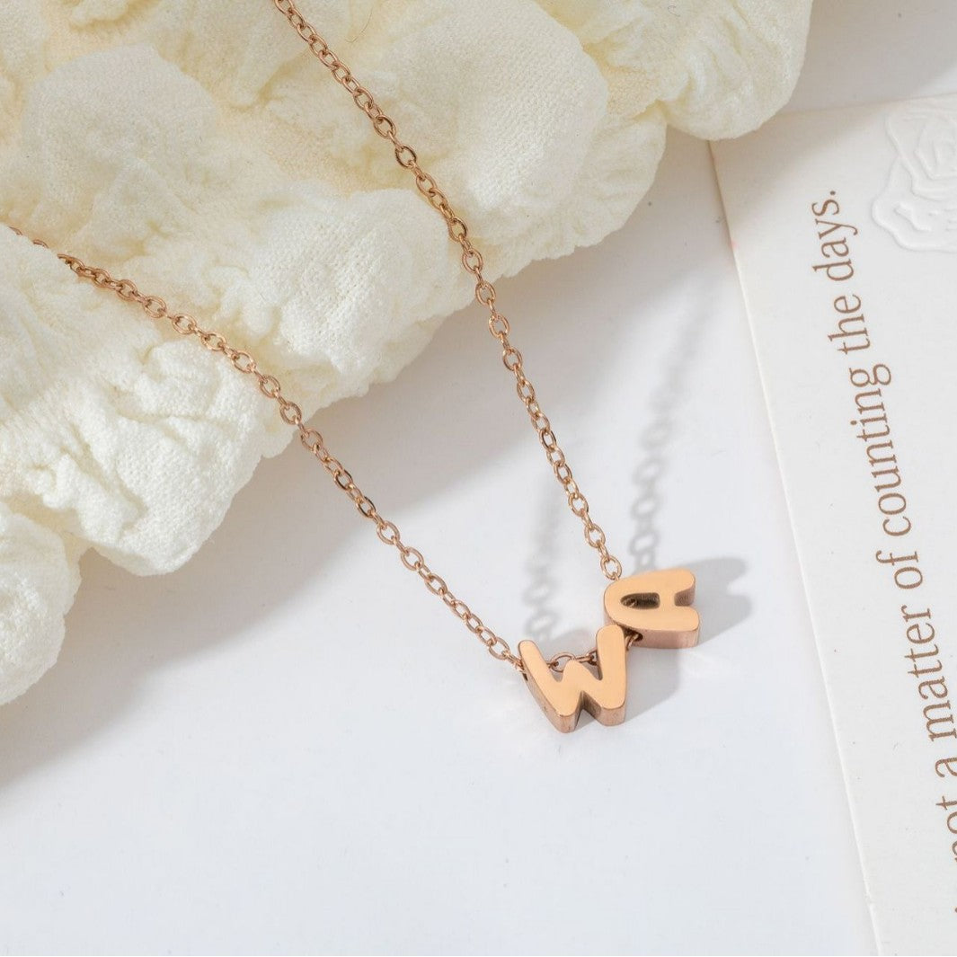 Name necklace DIY personalized design stainless steel English letter necklace
