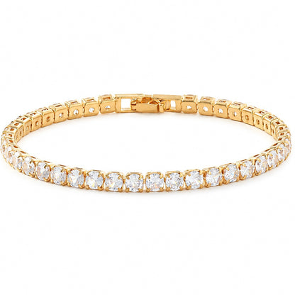 Hip Hop Tennis Zircon Chain Bracelet for Men and Women, Simple Fashion Jewelry