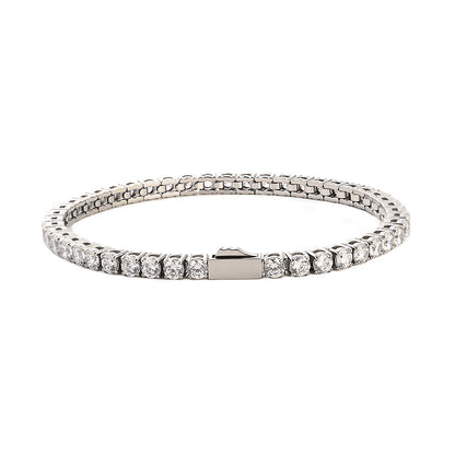 3-5MM Tennis Chain Hip-Hop Stainless Steel Zircon Bracelet