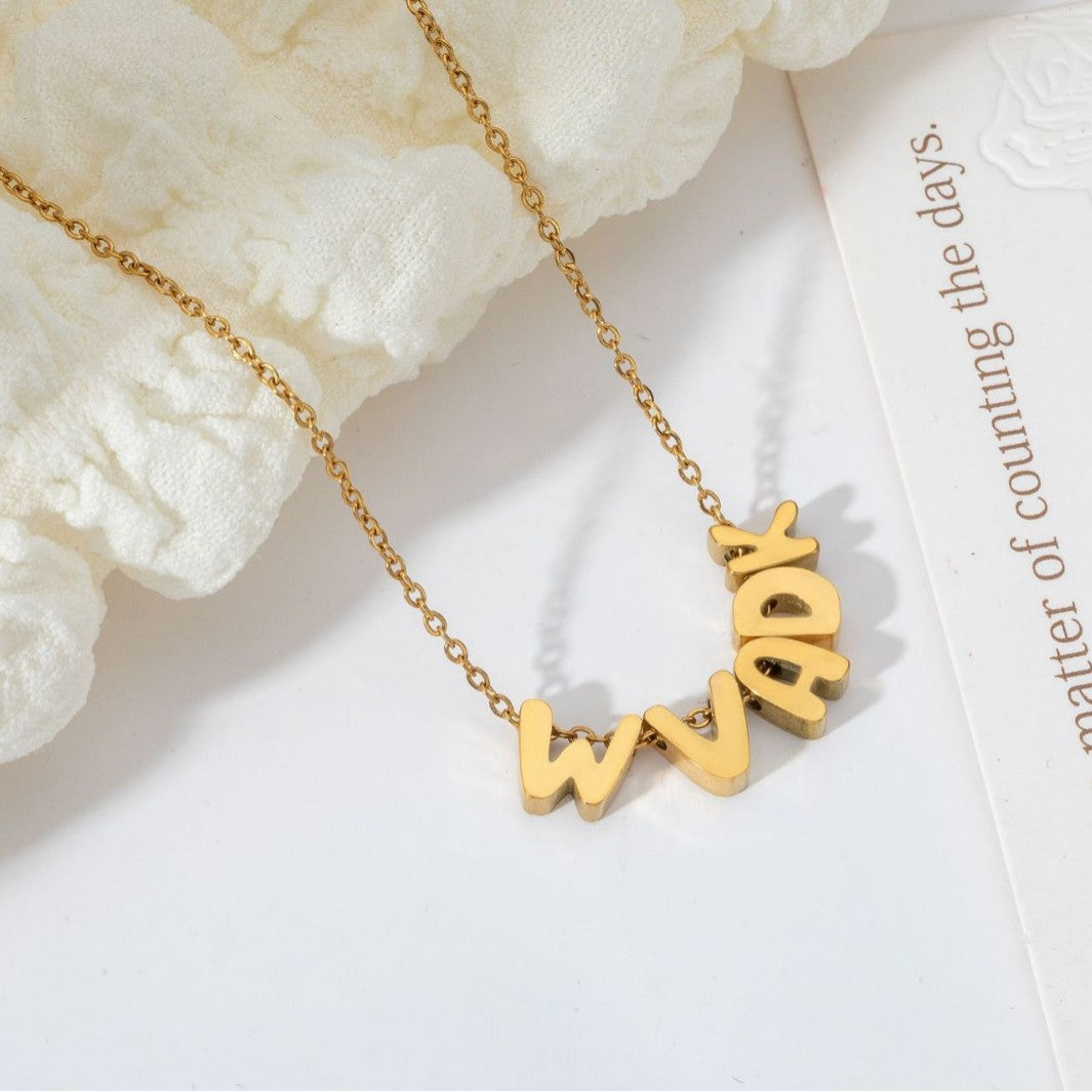 Name necklace DIY personalized design stainless steel English letter necklace