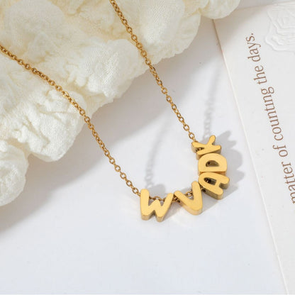 Name necklace DIY personalized design stainless steel English letter necklace