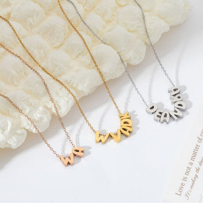 Name necklace DIY personalized design stainless steel English letter necklace